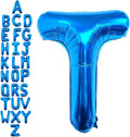 40 Inch Blue Letter T Balloons, DIY Phrase Foil Alphabet Letter T Balloons DIY by LHOAVWE