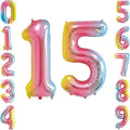 40 Inch Rainbow Foil Number 15 Balloon by TNCDJKPA