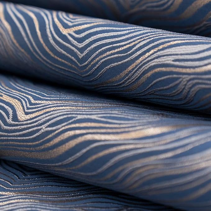 Avigers 12 x 72 Inch Decorative Luxury Abstract Striped Navy Blue Table Runners with Tassels for Home Living Room Bedroom Art Decor Wedding