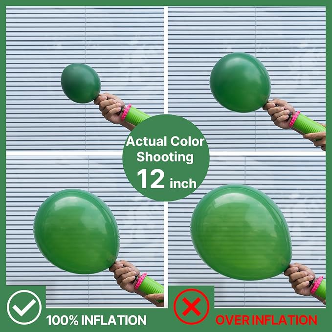 PartyWoo Dark Green Balloons 100pcs Emerald Hunter Forest Green Color | 12 Inch - Image 4