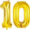 Number 10 Balloons for 10th Birthday Party Decorations, 0-100 Large Gold Foil by Joycard
