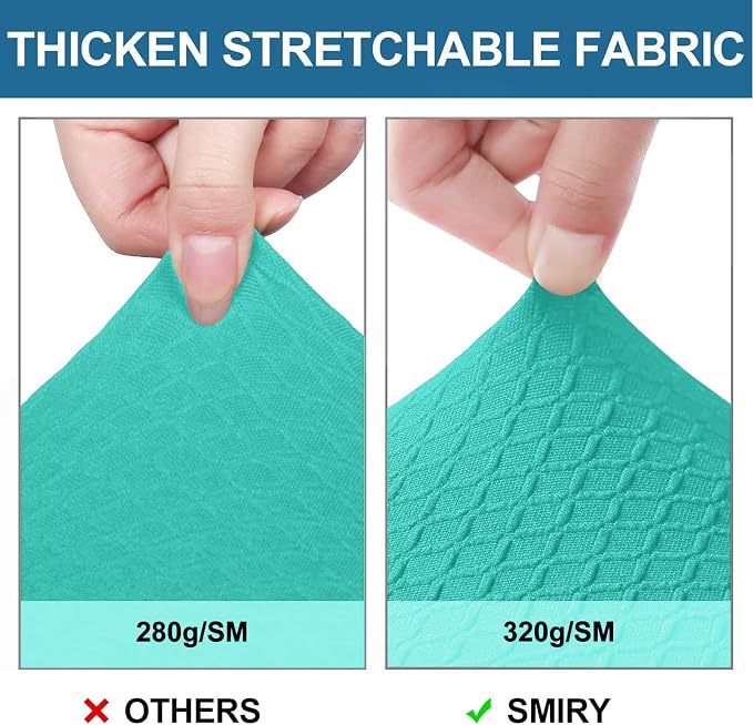 Smiry Waterproof Seat Covers for Dining Room Chairs, No Rear Covers | Stretch - Image 4