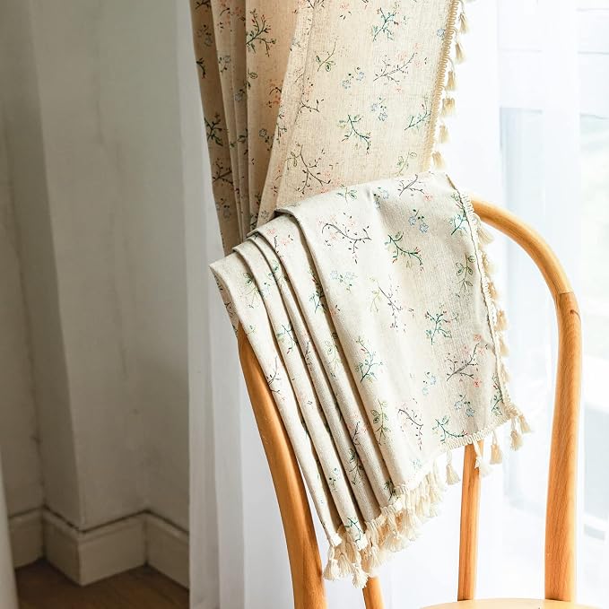 Sutuo Home Florals Boho Farmhouse Curtains, Semi-Blackout Drape Bohemian Window - Image 5