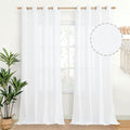 YoungsTex Extra Long White Linen Curtains 95 inches Length by YoungsTex