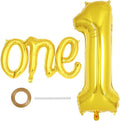 2 Pcs One Balloon Set, 40 Inch Number 1 Balloon and 41 Inch Script Letter One by AIQINHU