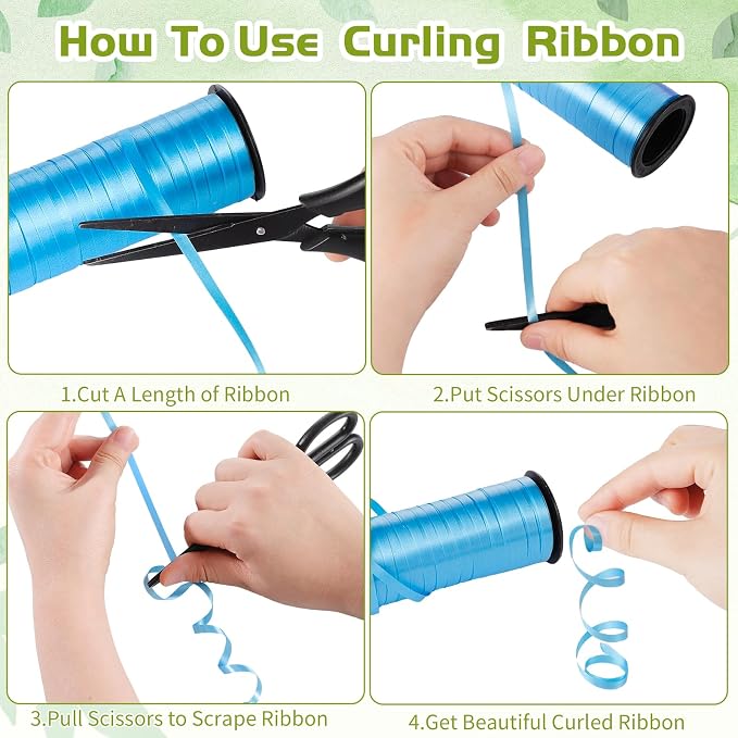 woric 6 Rolls Curling Ribbon 1800 Feet Colorful Balloon String Ribbons | Easy - Image 3