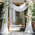 MDS Halloween Chiffon Draping Fabric - 1 Panel, 30" Wide x 40ft Long - Sheer Spooky Arbor & Canopy Drapery for Haunted House Backdrops, Party Ceilings, DIY Costumes & Themed Events - White