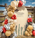 153 Pcs Red Brown Cow Balloon Arch Garland Kit – Red, Sand White, and Cow Print by Vztipki