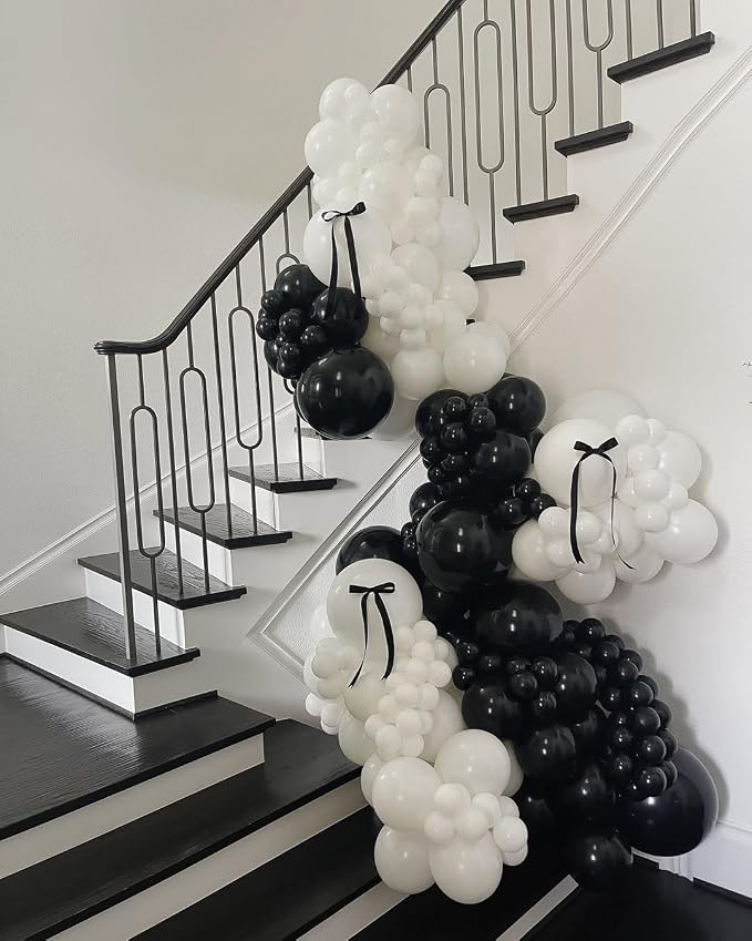 Black Bow Balloon Garland Arch Kit - Image 5