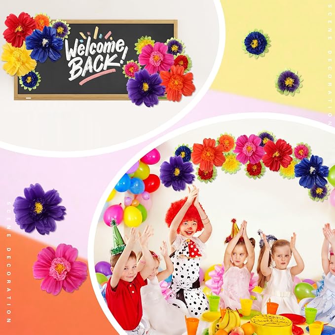 TaoBary Large Colorful Tissue Paper Flowers Giant Fiesta Paper Pom Poms - Image 6