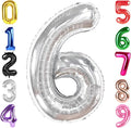 40 Inch Silver Number 6 Balloon Birthday Party Decorations by Hadoife