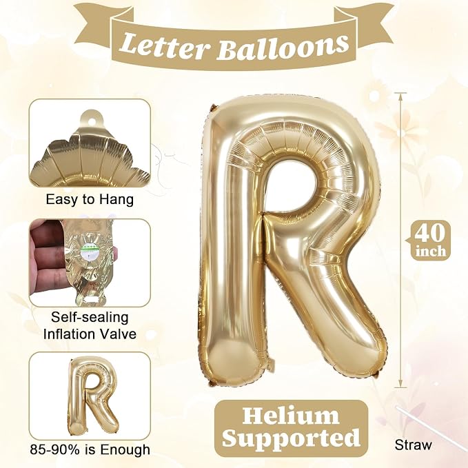40inch Champagne Gold BRIDE Letter Balloons, Giant Light Gold Bride Foil Helium - Image 2
