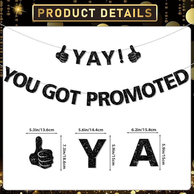 Yay! You Got Promoted Congratulations Banner Congratulations Decorations - Image 2