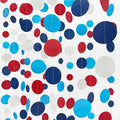 Nautical Party Decorations Circle Dot Garland Navy Blue Red White Hanging Paper by pinkblume