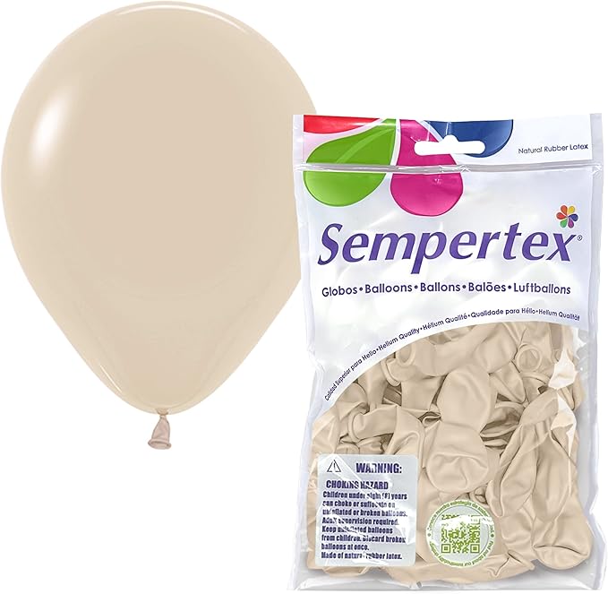 Sempertex Deluxe White Sand Balloons, 5 Inch, Graduation, Baby Shower, by Sempertex