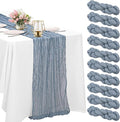 10 Pack Dusty Blue Cheesecloth Table Runner 6FT Boho Gauze Fabric Table Runner by HAISIWLKJ