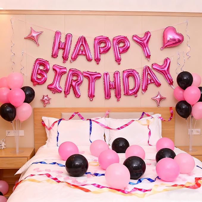 Hot Pink Happy Birthday Balloon Banner Kit - Image 6