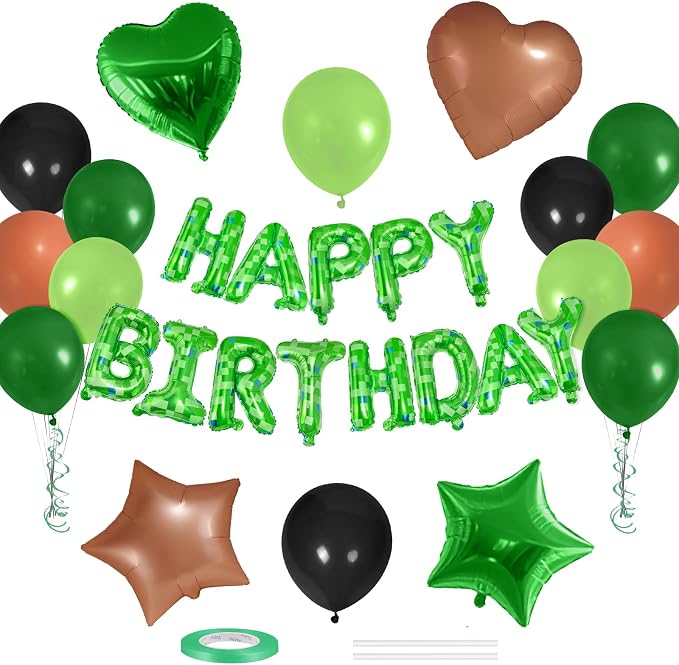 CANREVEL Happy Birthday Banner Decoration + 30pcs Star Balloons, by CANREVEL