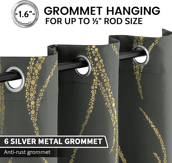 Yakamok Dark Grey Blackout Curtains - Image 3