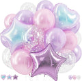 Pink and Purple Balloons, Pastel Pale Pink Light Purple Lilac Transparent Star by Froova