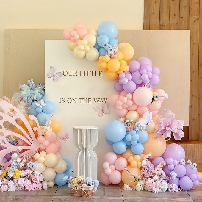 Pastel Balloons 12INCH Macaron Pink Blue Purple Yellow Light Rainbow Latex - Image 3
