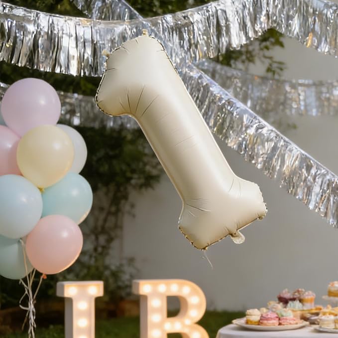 40 In Cream white Number Balloons Helium Foil Mylar Balloon Digital 28 | - Image 4