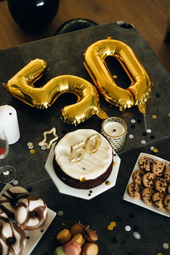 20 Pcs Gold 16" Number Balloons 2 Sets 0-9 Foil Balloon Numbers Décor | Glossy - Image 4
