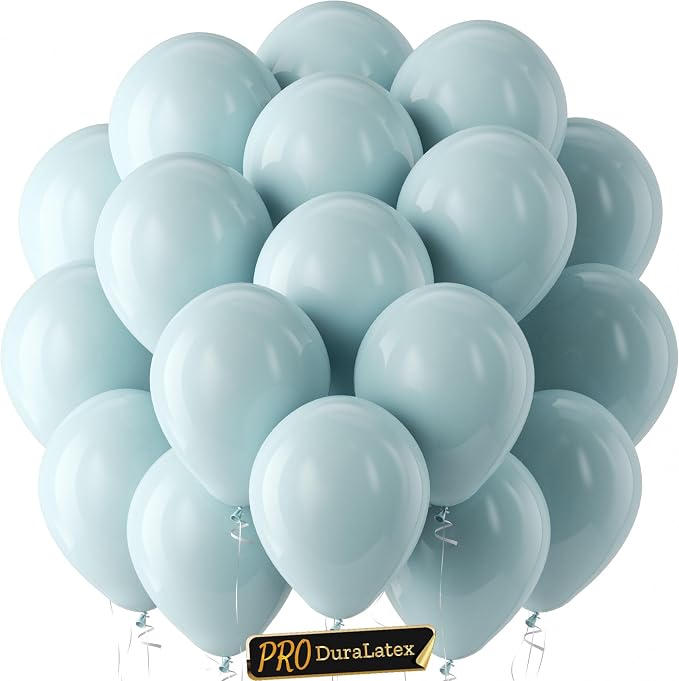 Pro Duralatex Dusty Blue Extra-Thick Balloons 120 Pack 10 inch | Haze Blue by Bezente