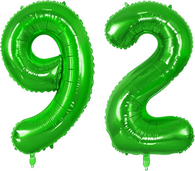 Number 92 Balloons for 92nd Birthday Party Decorations, 0-100 Large No.92 by Joycard