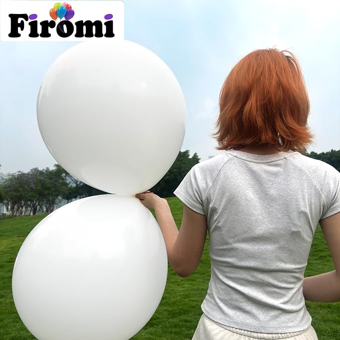 Firomi White Balloons 18-inch 12 Pack Large Thicken | Helium Big Matte White - Image 4