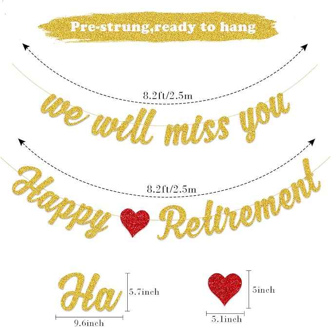 Tinbax Happy Retirement Banner and We Will Miss You Banner - Image 2