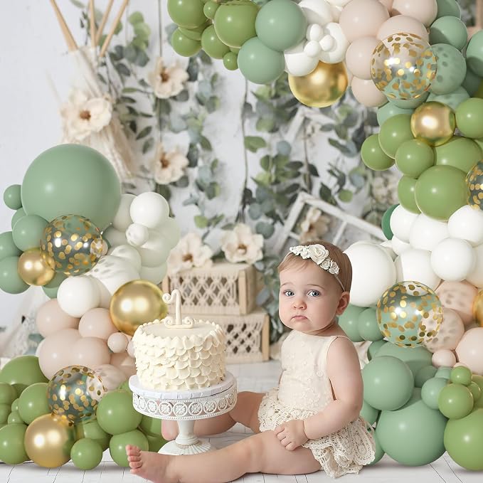 Ouddy Party 129Pcs Sage Green Balloons Different Sizes 18 12 10 5 Inch - Image 6