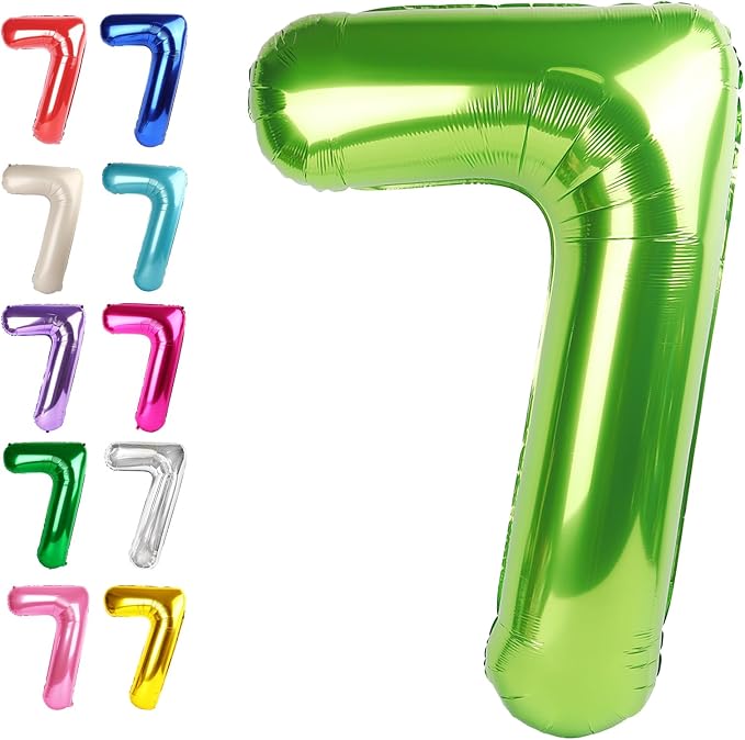 Light Green Number 7 Balloon 40 inch, Birthday Party Balloons Decorations | by Upgesy
