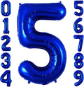 Navy Blue 5 Balloon Number, 40 Inch Number 5 Balloon Big Dark Blue 5 Foil Mylar by BBPOOL