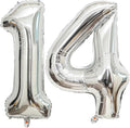 40 Inch Silver 14 Number Balloons Giant 14 or 41 Balloons Silver Birthday 14 by LHOAVWE