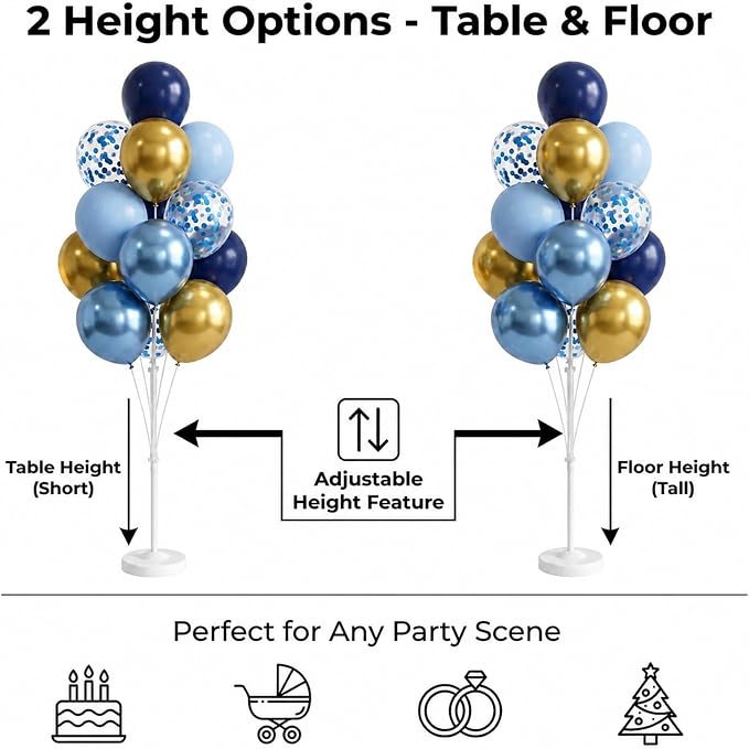 Blue Gold Balloon Column Kit Set of 2 - Image 4