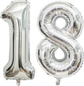 40 Inch Silver 18 Number Balloons Giant 18 Balloons Silver Birthday 18 Balloons by LHOAVWE