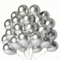Silver Balloons 100 Pack 12 Inch Shiny Metallic Silver Extra Thick Latex Party by LYNSP