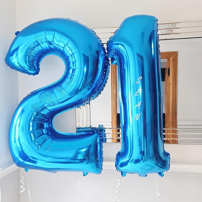 Blue 8 Balloon Number, 40 Inch Number 8 Balloon Big Blue 8 Foil Mylar Helium - Image 6