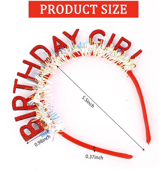 CIEHER Birthday Girl Headband Birthday Crown - Image 4