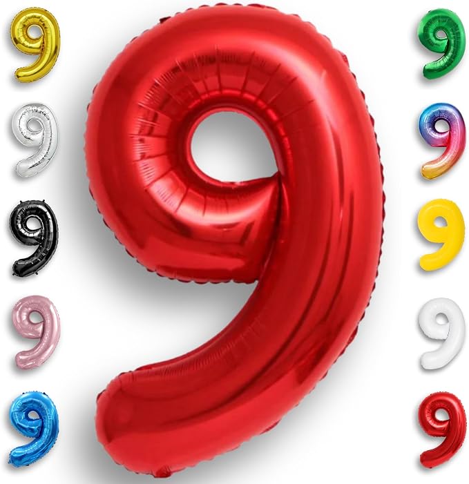 Red Number Balloon 9 Mylar Foil Balloons 40 inch by Unknown