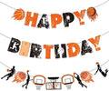 SUNBEAUTY Basketball Happy Birthday Banner Basket Ball Themed Party Decorations by SUNBEAUTY