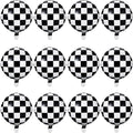 Gejoy 24 Pcs Checkerboard Balloon 18 Inches Aluminum Foil Black White Checkered by Unknown