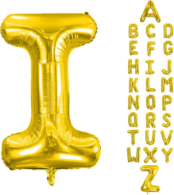 Letter Balloons Gold 40 Inch I Large Giant Big Foil Mylar Balloon | by Unknown