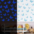 SAOROPEB Glow in The Dark 3D Butterfly 24 Pcs Blue Butterfly Stickers | 3 Sizes by SAOROPEB