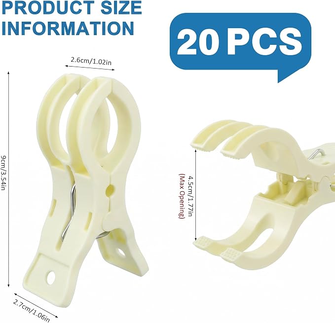 Putros 20 Pack Balloon Arch Clips 3.5 Inch Beige Spring Clamps - Image 2