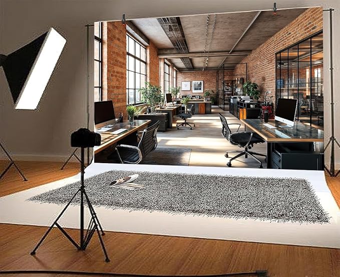 10X8ft Office Video Photo Backdrop Photography Background for Recording Conference, Zoom Home Podcast Backdrops Photo Booth Prop Decorations Wall Decor Tablecloth