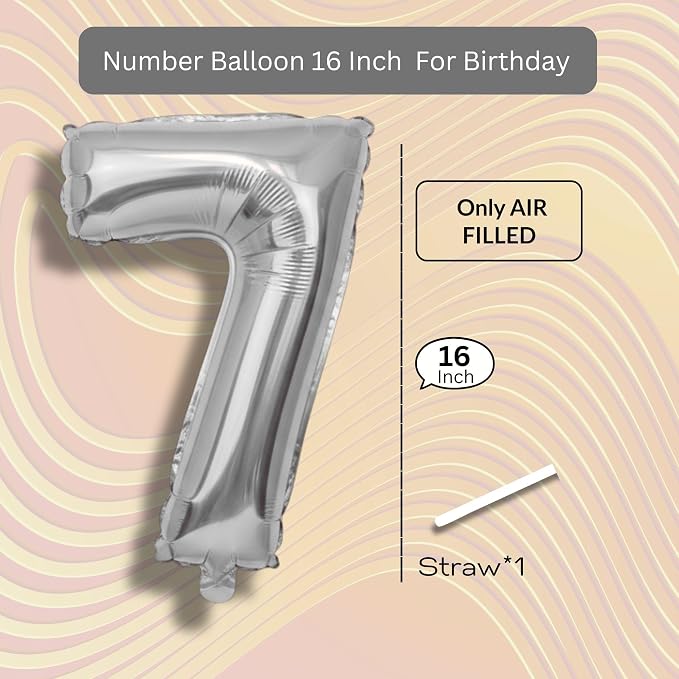 Green Number Balloon 7 Mylar Foil Balloons 16 inch - Image 8