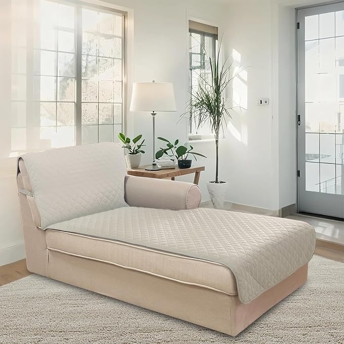 U-NICE HOME Sectional Couch Cover Chaise Lounge Cover, Pet Friendly, Elastic - Image 2