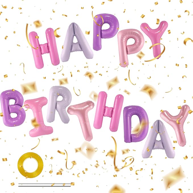 CANREVEL Happy Birthday Banner Decoration + 12Pcs Star Balloon, by CANREVEL